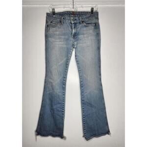 7 For All Mankind Jeans Womens 29 Light Wash A Pocket Bootcut Stretch Denim